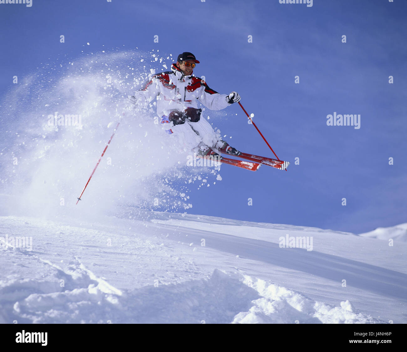 Skiers, crack, deep snow, person, man, leisure time, hobby, sport, ski