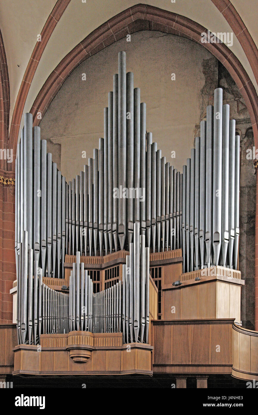 Germany, Hessen, Wetzlar, cathedral, inside, organ, organ pipes,  simultaneous church, church, musical instrument, instrument, church organ, church  music, organ music, music, acoustics Stock Photo - Alamy