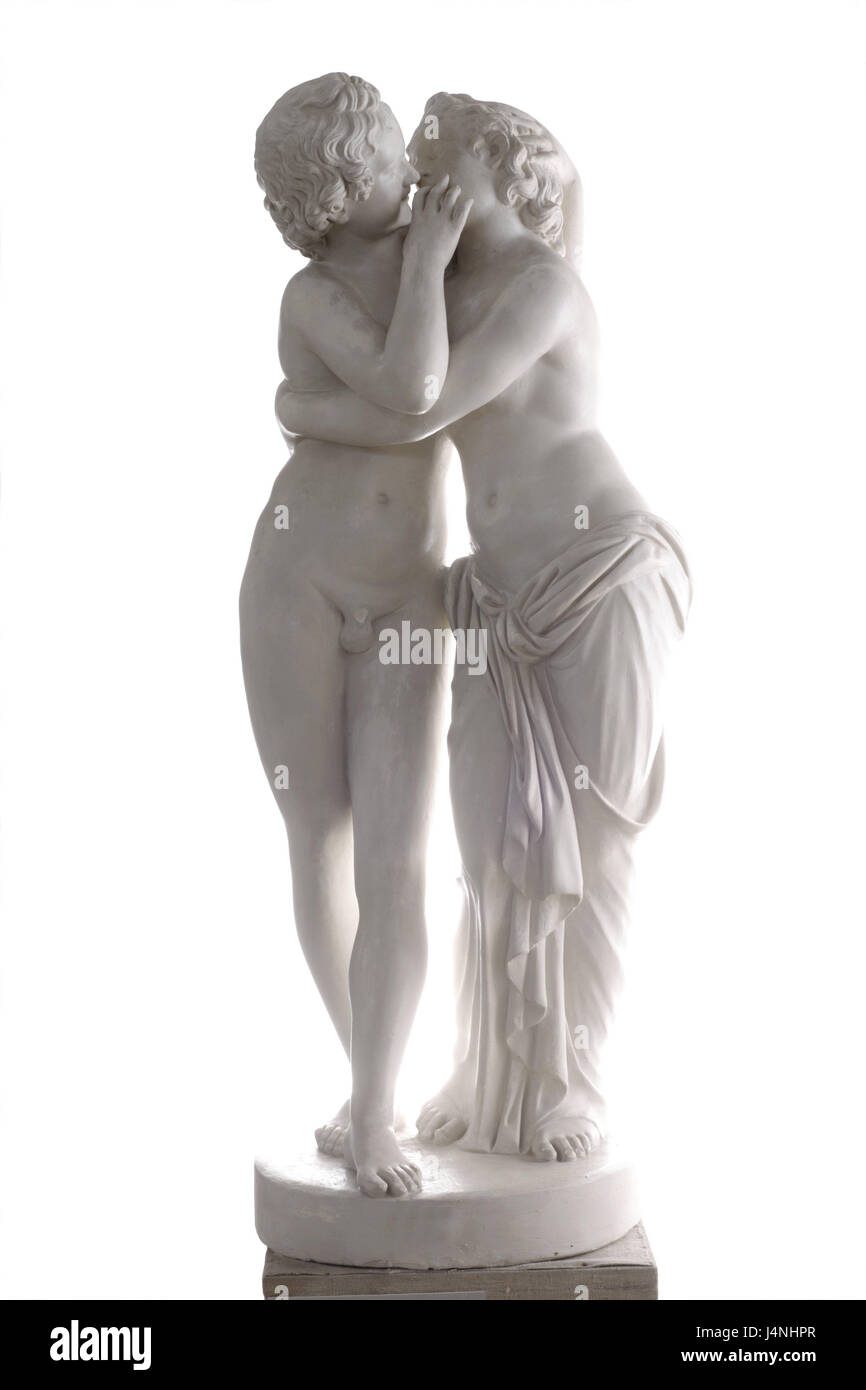 Sculpture, Cupid, psyche, embrace, kiss, art, sculpture, Frei's plate, characters, statues, love, affection, Stock Photo
