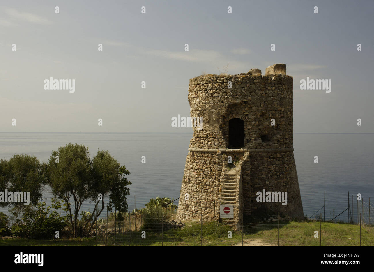 Italy, Calabria, Joppolo, Torre di Ippolito, Süditalien, coast, tower, watch-tower, tower ruin, ruin, remains, structure, place of interest, destination, tourism, Stock Photo