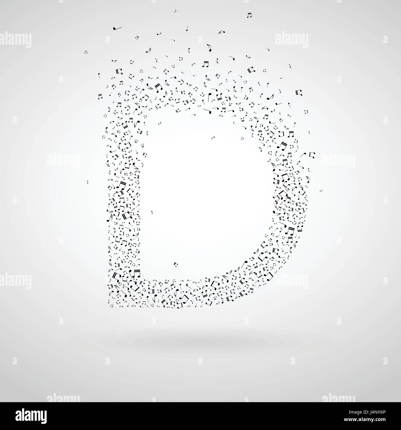 D letter made from floating music notes Stock Vector Image & Art - Alamy