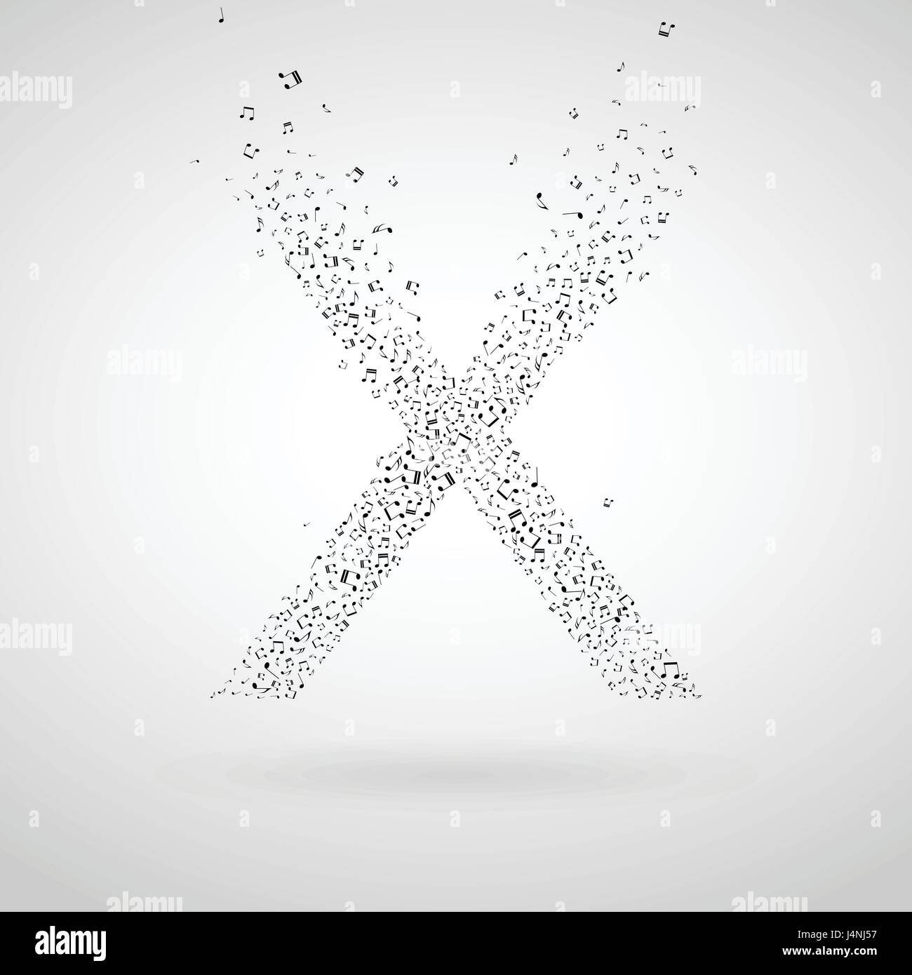 X letter made from floating music notes Stock Vector Image & Art Alamy