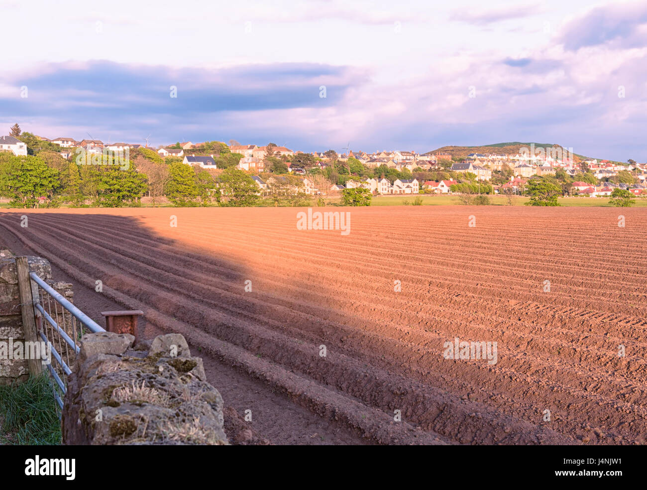 Seamill portencross stone wall seamill in the distance plowed fi hires