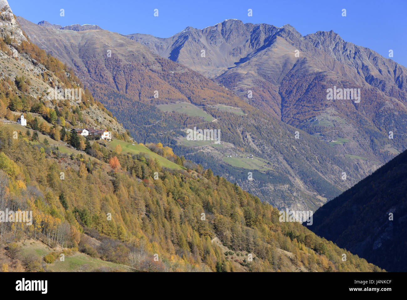 Italy, South Tirol, Vinschgau, Martelltal, national park Stilfser col, Martell, Untervinschgau, Saldurkamm, Stock Photo