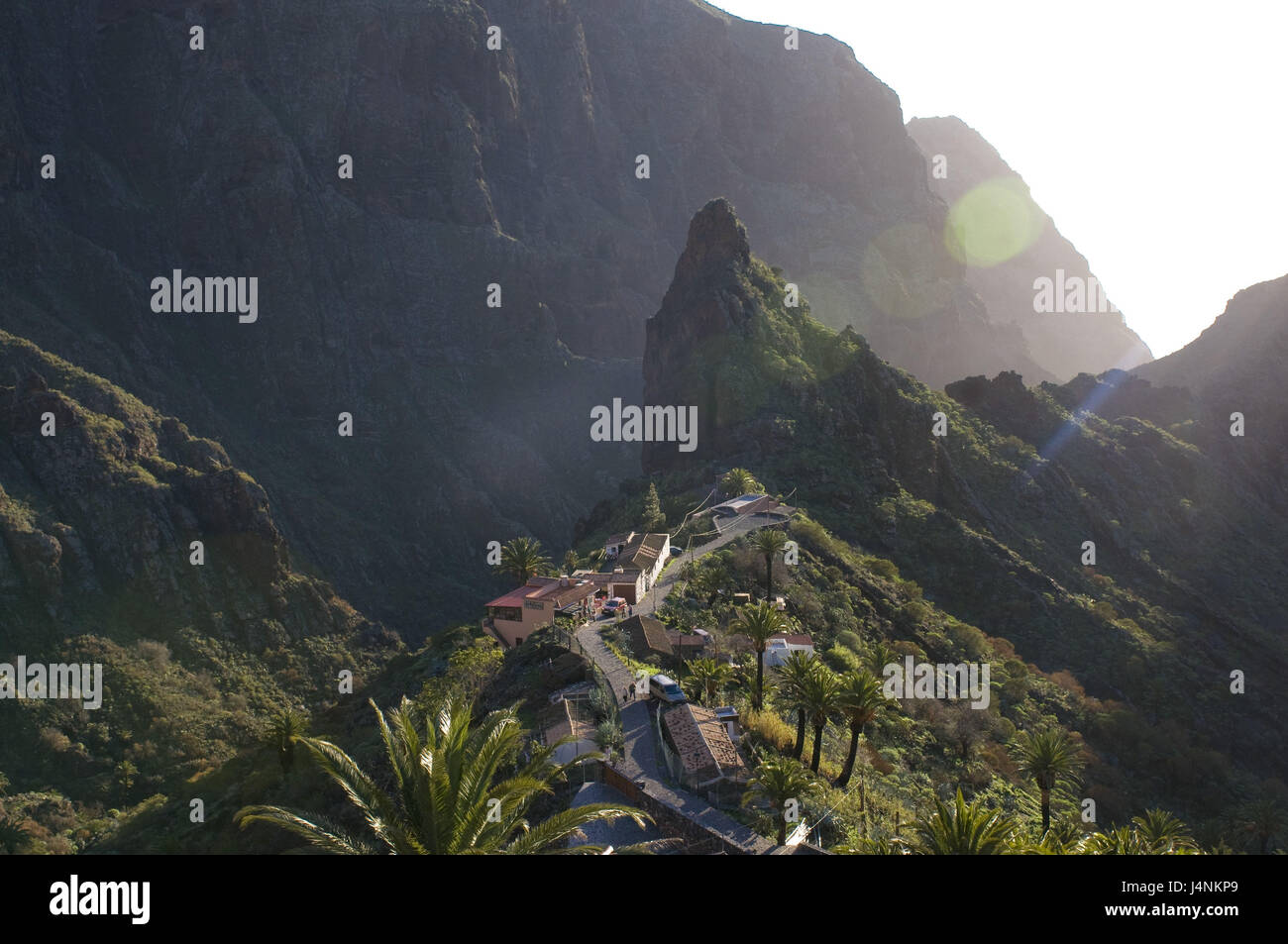 Spain, the Canaries, island Tenerife, mountain village of Masca, mountain landscape, Stock Photo