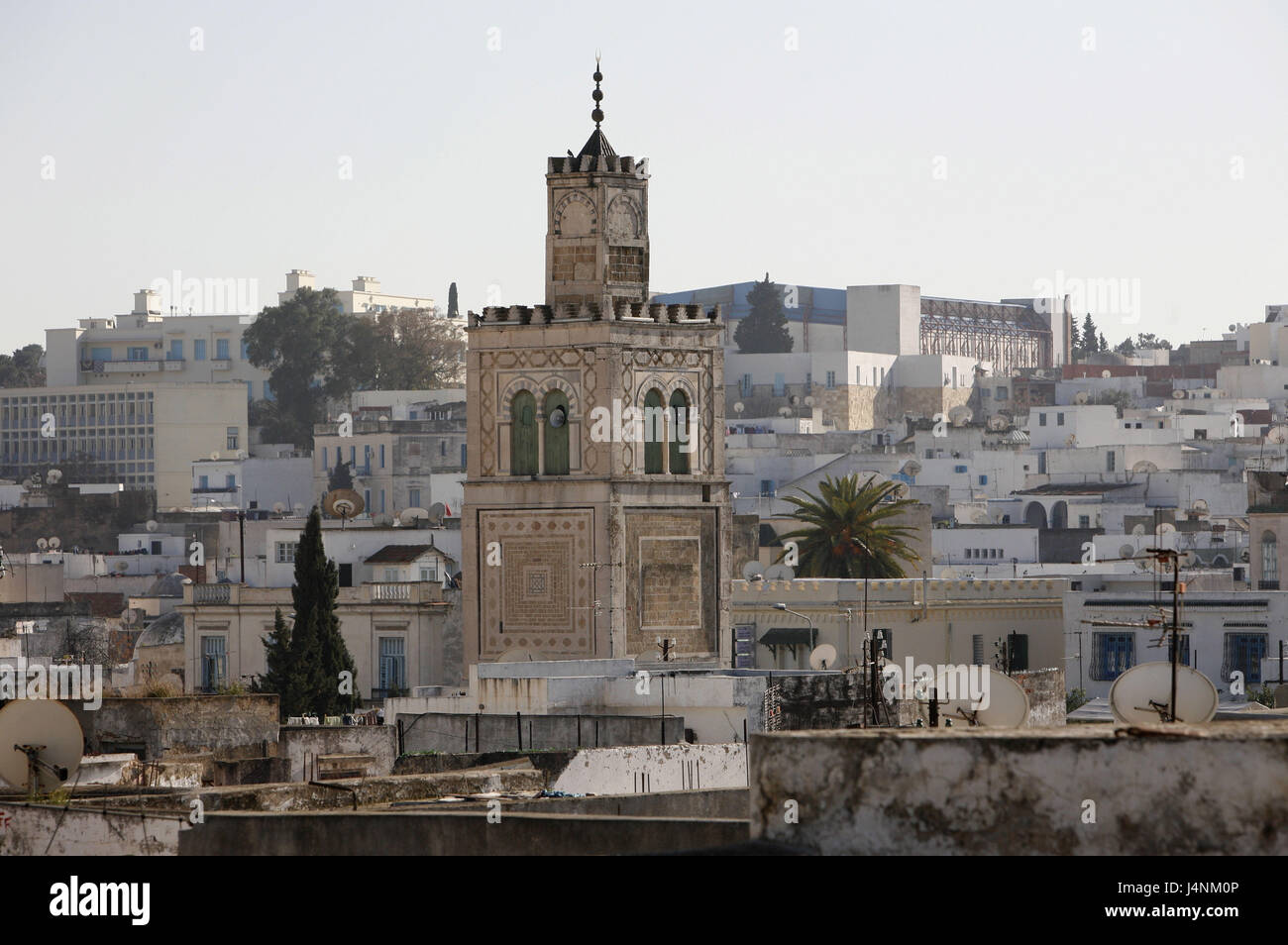 Tunisia, Tunis, Old Town, town view, minaret, Stock Photo