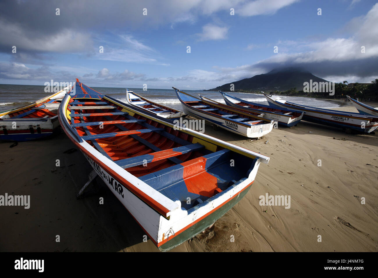 Venezuela, Isla Margarita, el Tirano, fishing boats, beach, Stock Photo