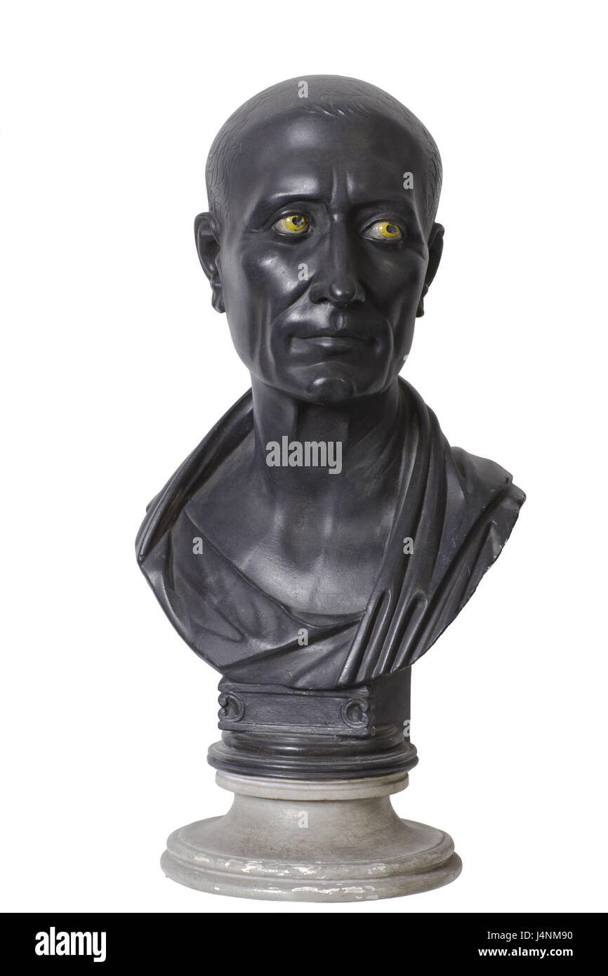 Bust, Gaius Juliu's Caesar, art, sculpture, Frei's plate, portrait, head, sculpture, statesman, general, story, Stock Photo