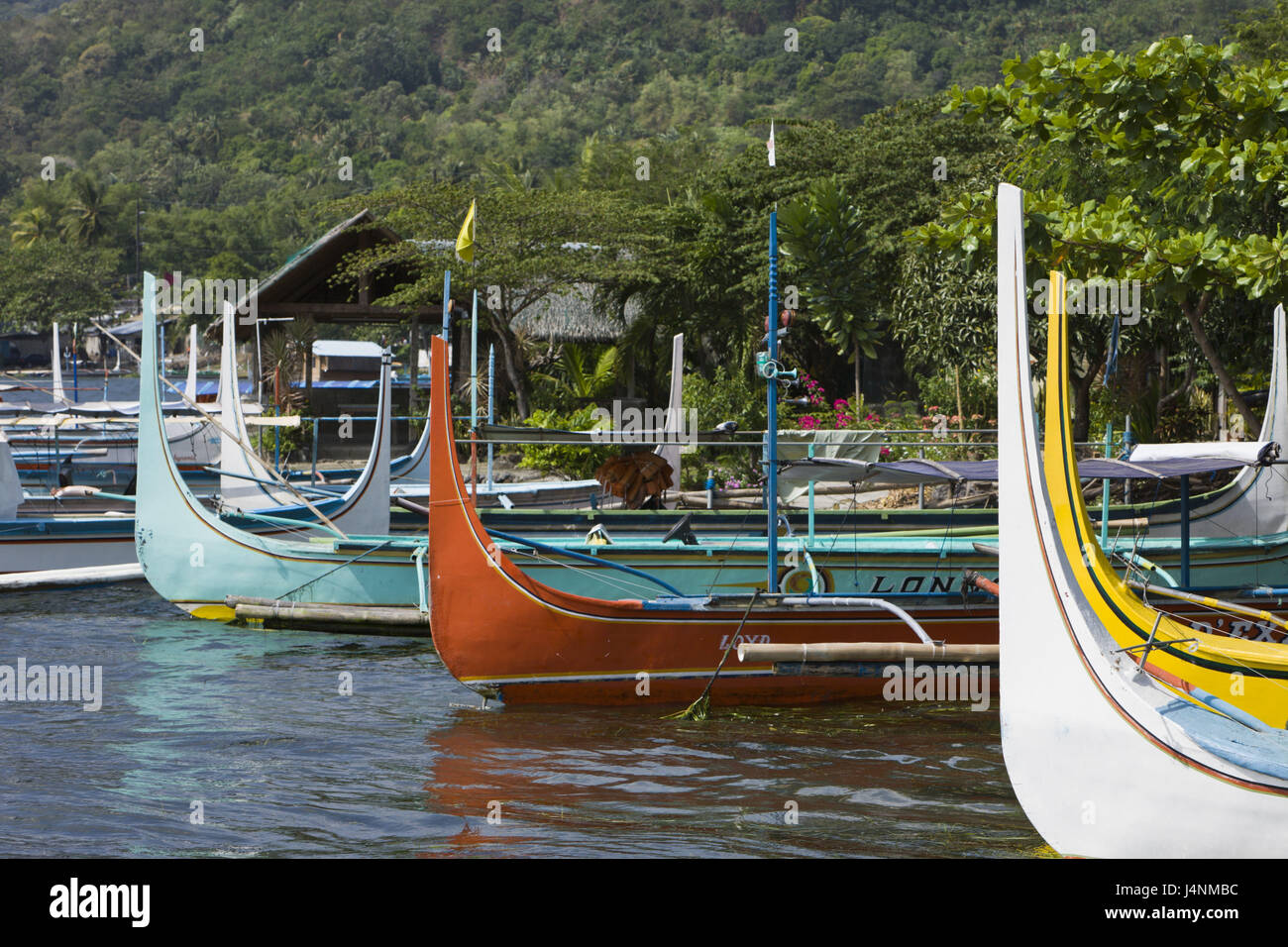 The Philippines, island Luzon, Taal lake, boats, detail, Stock Photo