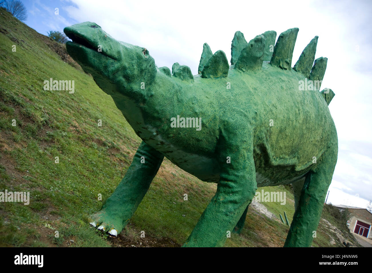 Footprints of ornithopod dinosaur in Santa Cruz de Yanguas, Soria, Spain. Stock Photo