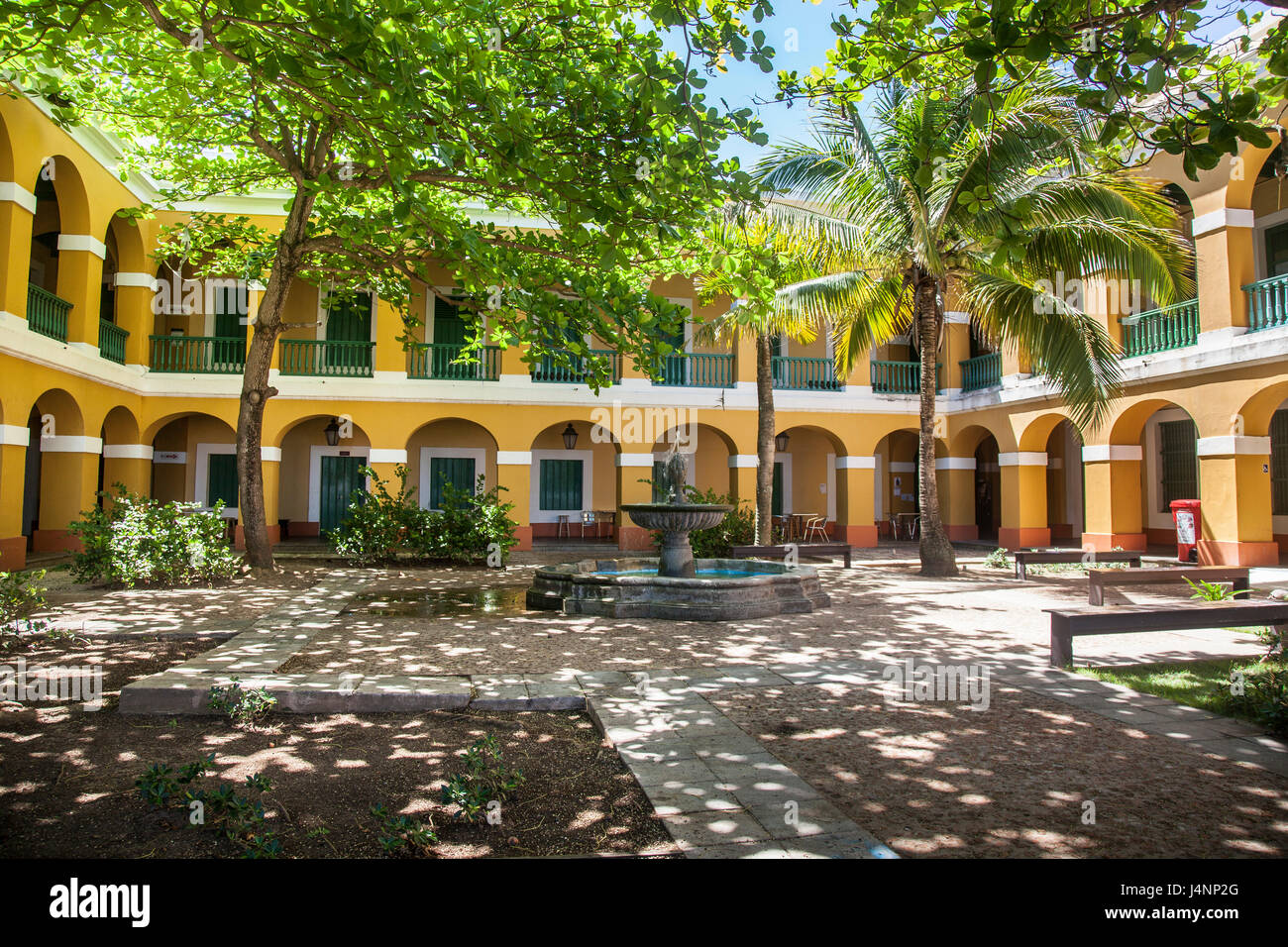 Courtyard in Old San Juan Puerto Rico Stock Photo