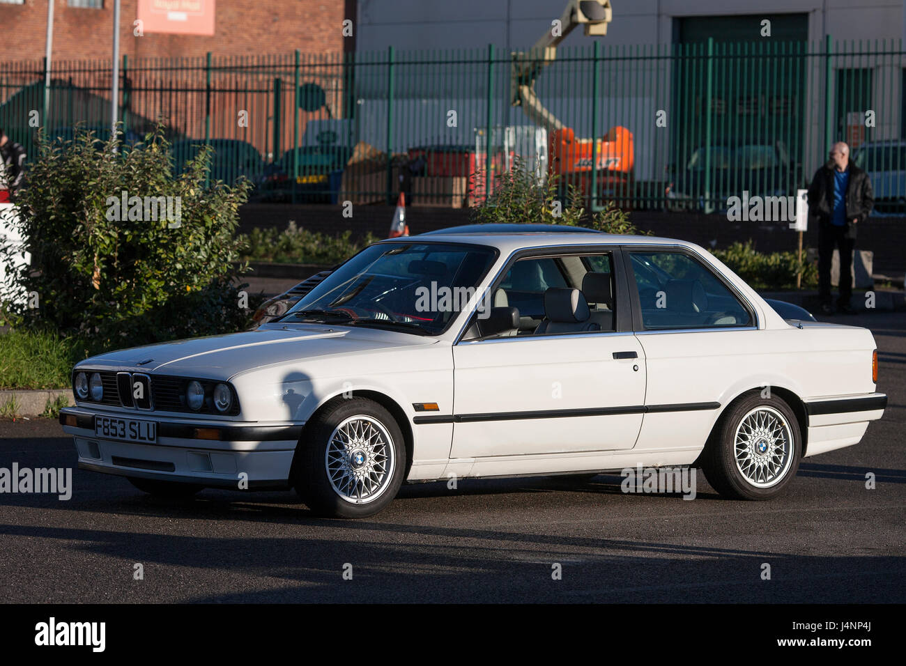 An Alpine white 1989 BMW 316i E30 two door coupe on display at the Cars and  coffee car meet for petrolheads in central Liverpool Stock Photo - Alamy