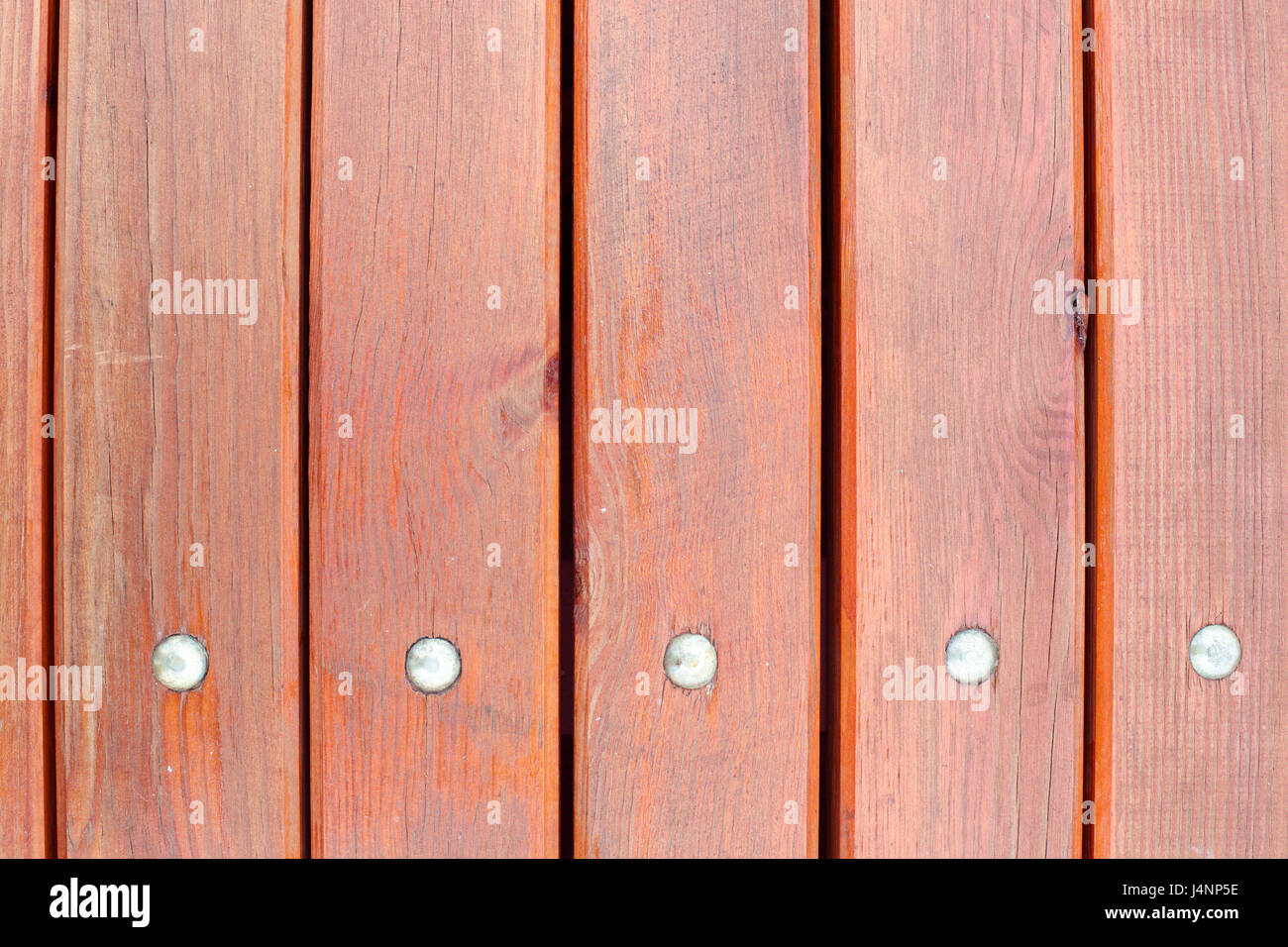 Wooden deck with nails Stock Photo Alamy