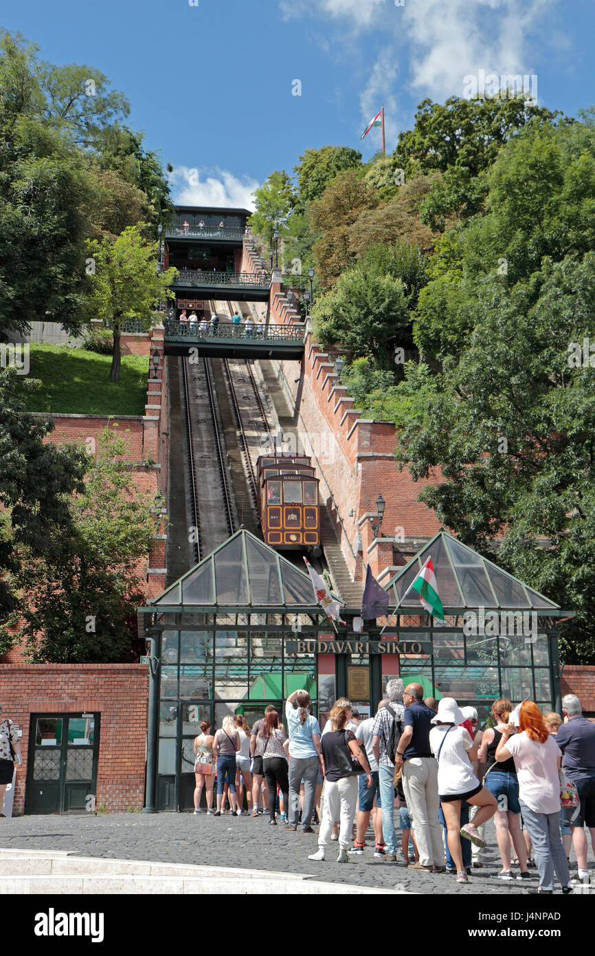 The Budapest Castle Hill Funicular, Budapest, Hungary. Stock Photo
