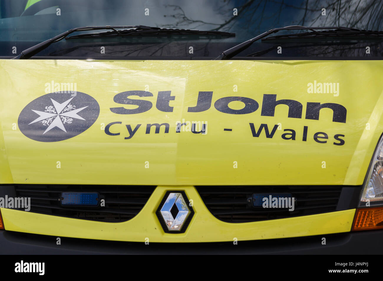 Saint John Ambulance in Wales vehicle a charity made up of volunteer medical staff that provides first aid at events and training Stock Photo