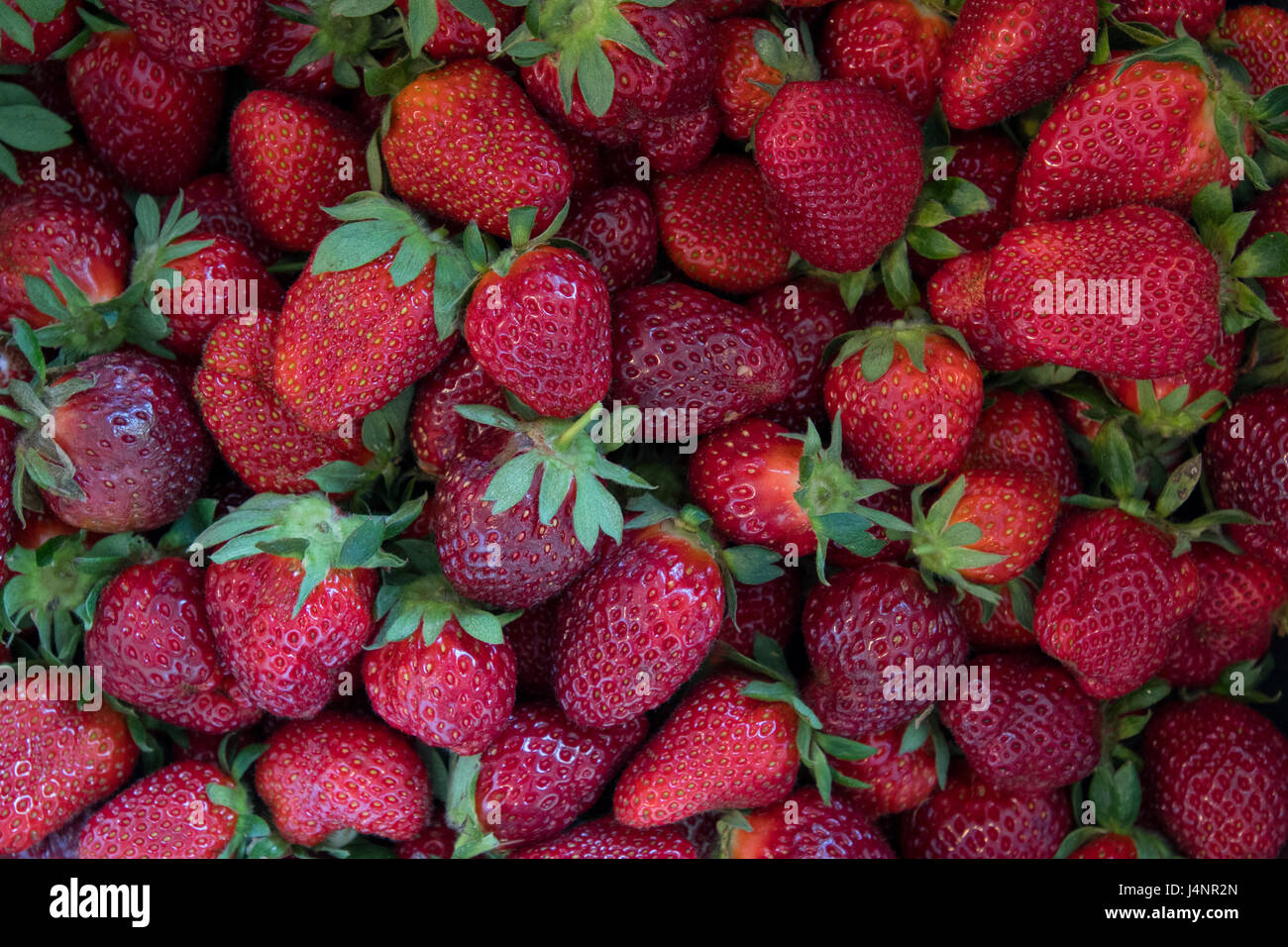 Pile of Strawberries covering horizontal background image Stock Photo ...