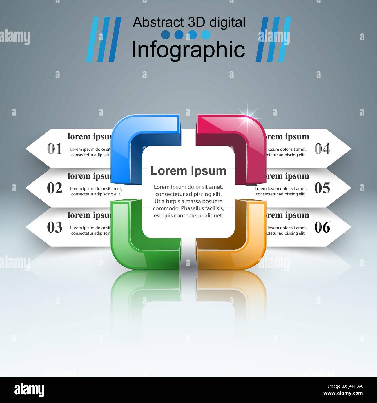 Abstract 3D digital illustration Infographic Stock Vector Image & Art ...