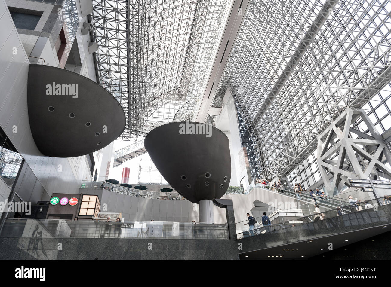 Interior of futurist design of modern Japanese architecture, Kyoto