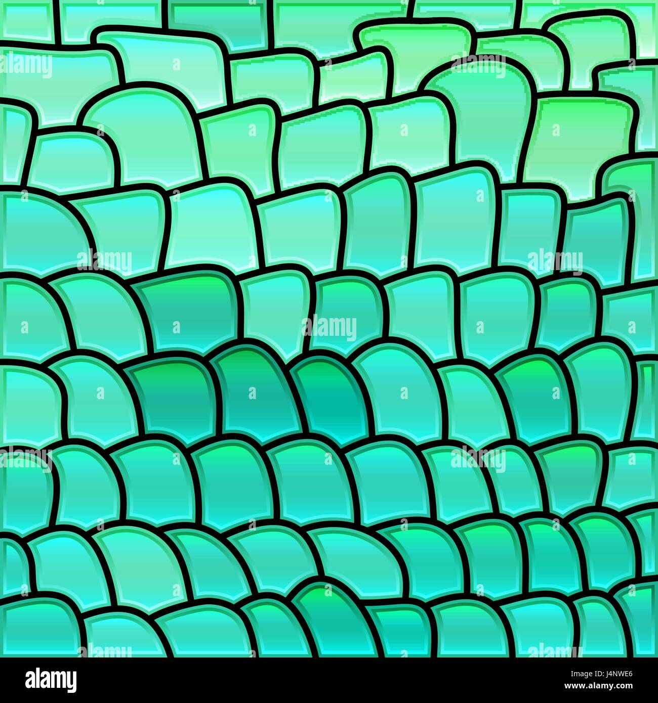 abstract vector stained-glass mosaic background - green and teal Stock ...