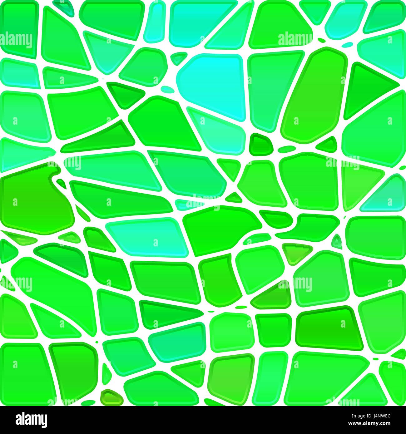 abstract vector stained-glass mosaic background - green and blue Stock ...