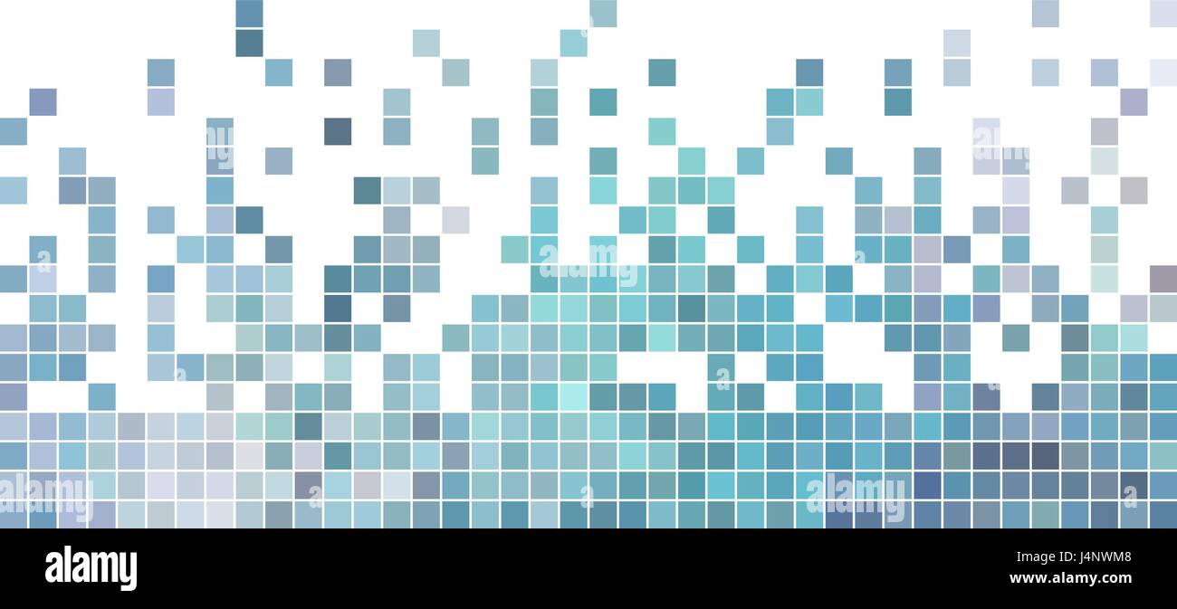 abstract vector square pixel mosaic background - blue Stock Vector ...