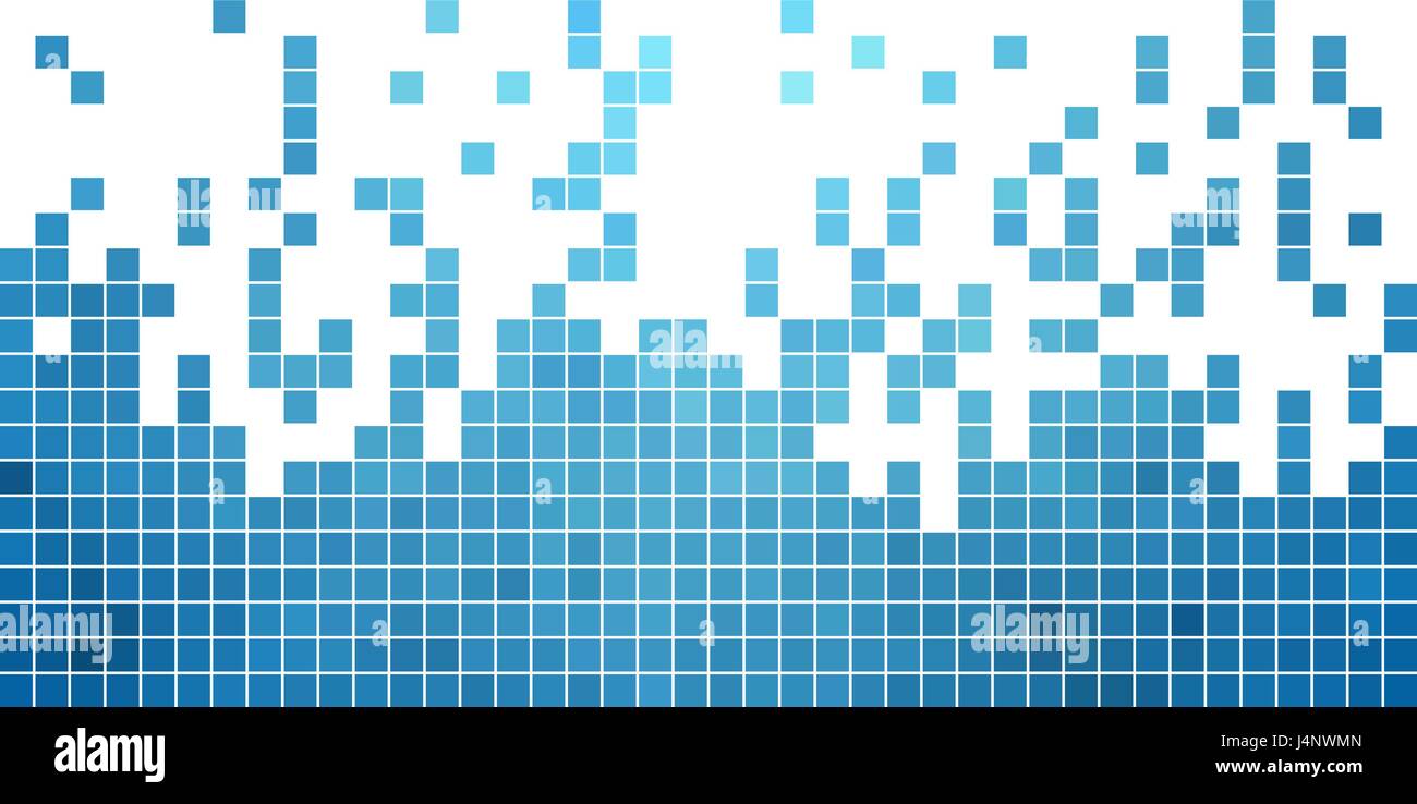 abstract vector square pixel mosaic background - blue Stock Vector ...