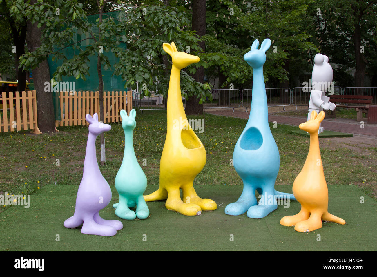 Kangaroo figures on the playground Stock Photo - Alamy