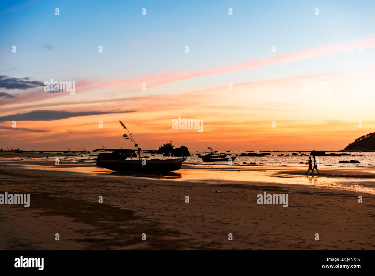 Stock Photo - Myanmar Burma Ngapali Beach sunset Stock Photo