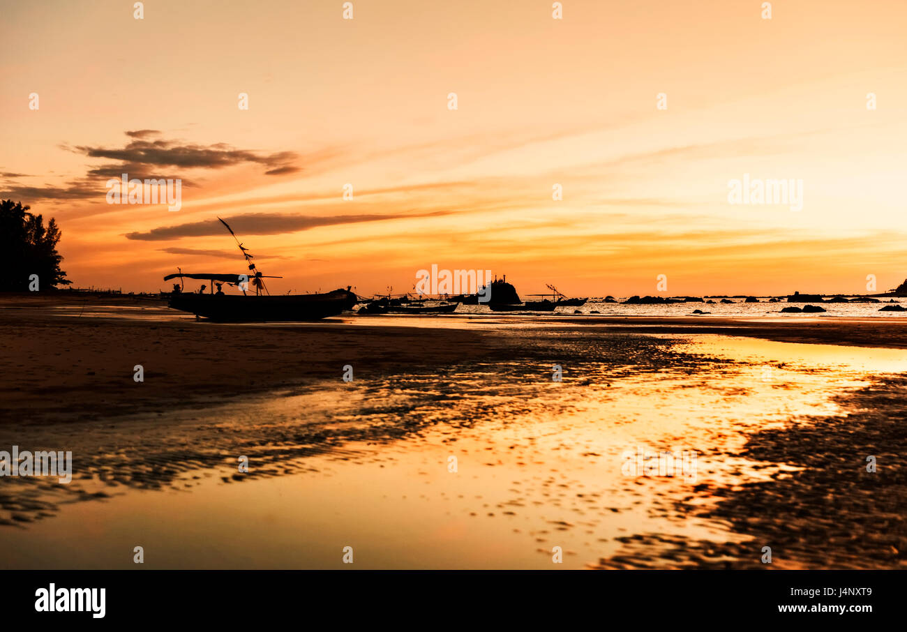 Stock Photo - Myanmar Burma Ngapali Beach sunset Stock Photo