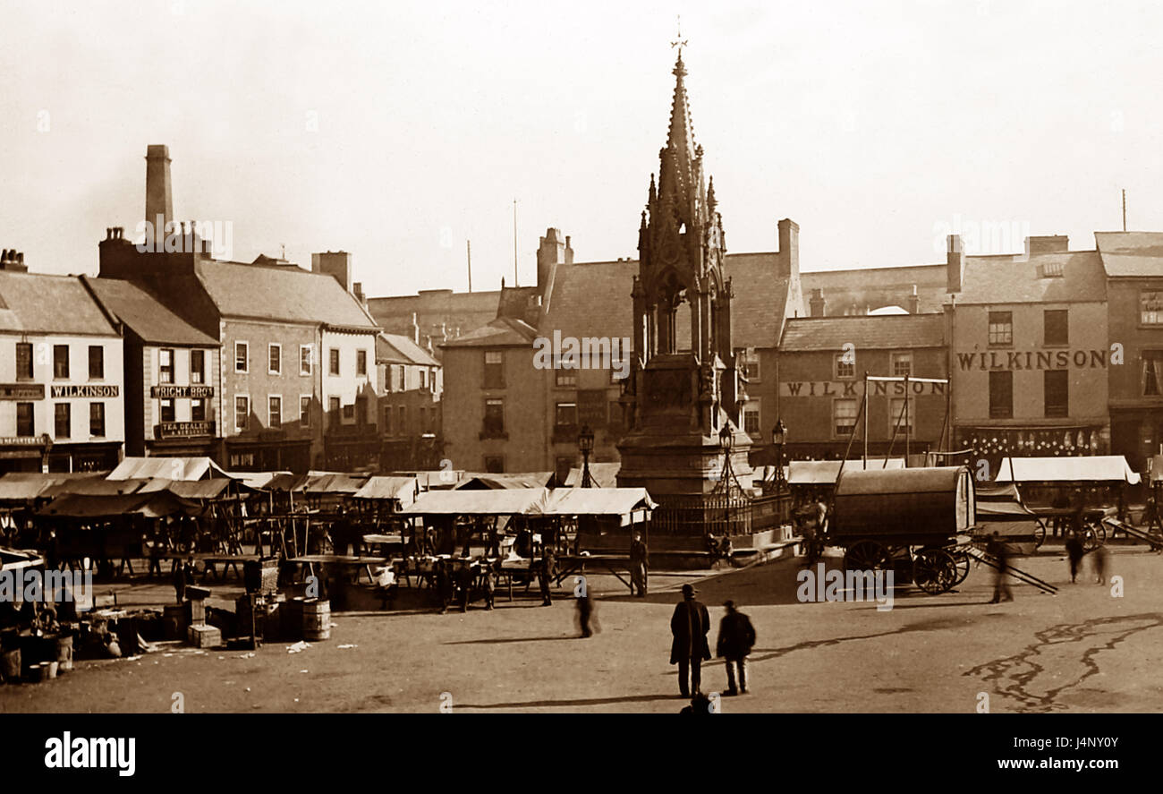 Mansfield Market Place - Victorian period Stock Photo