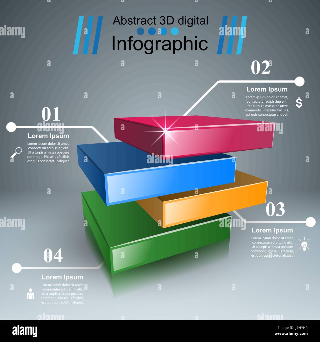 Abstract 3D digital illustration Infographic Stock Vector Image & Art ...