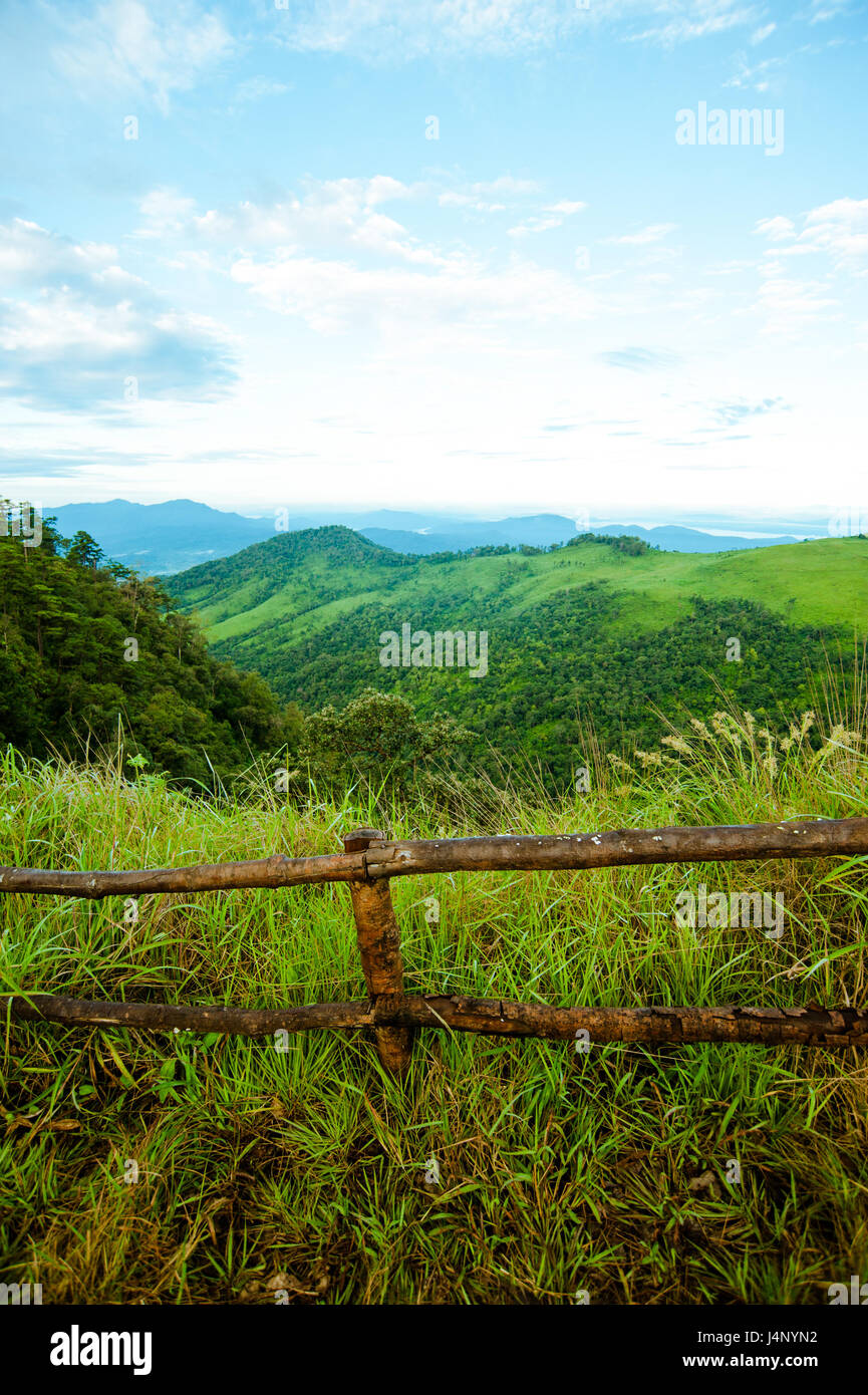 wooden fence in a mountain Stock Photo - Alamy