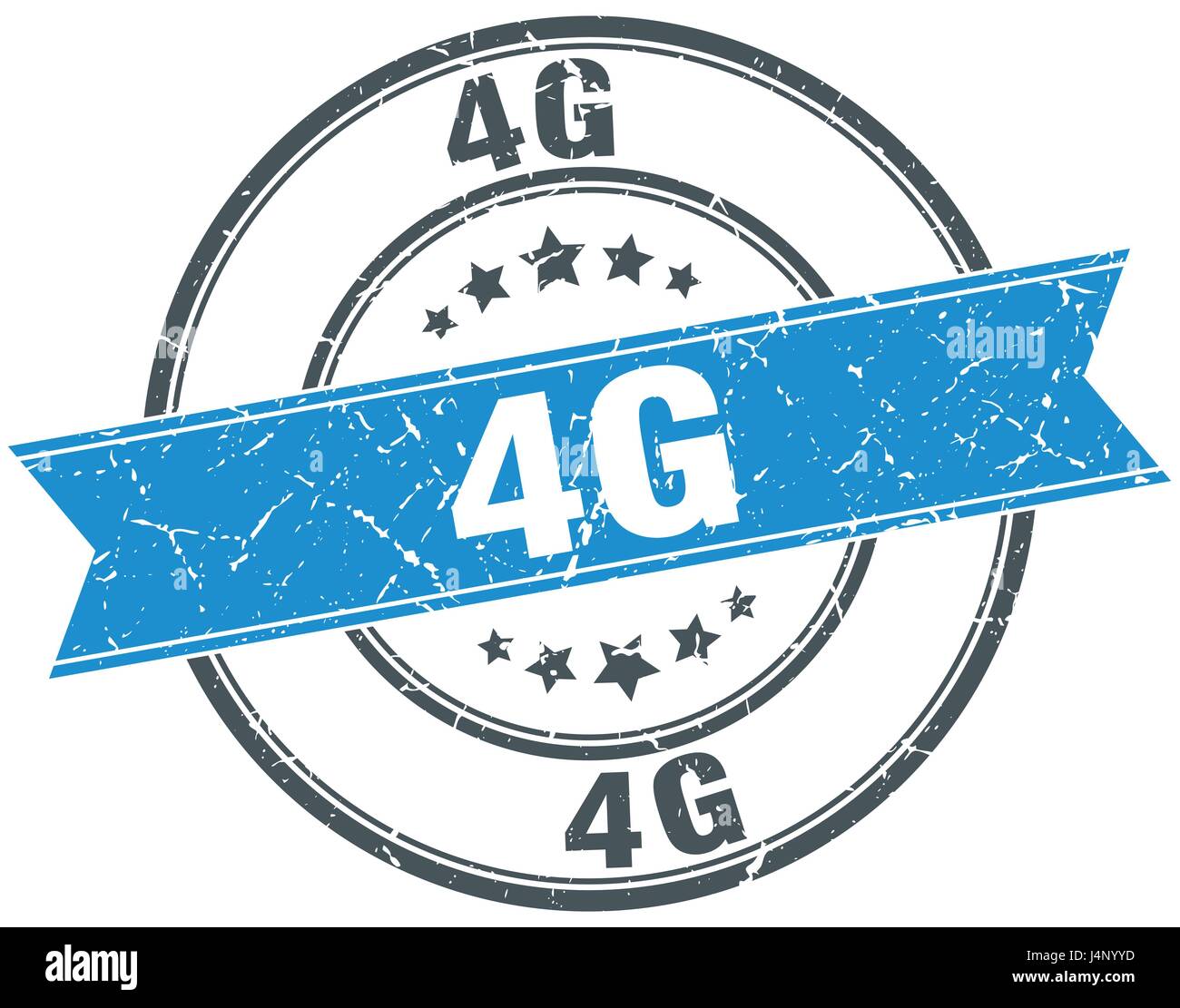 4g round grunge ribbon stamp Stock Vector Image & Art - Alamy