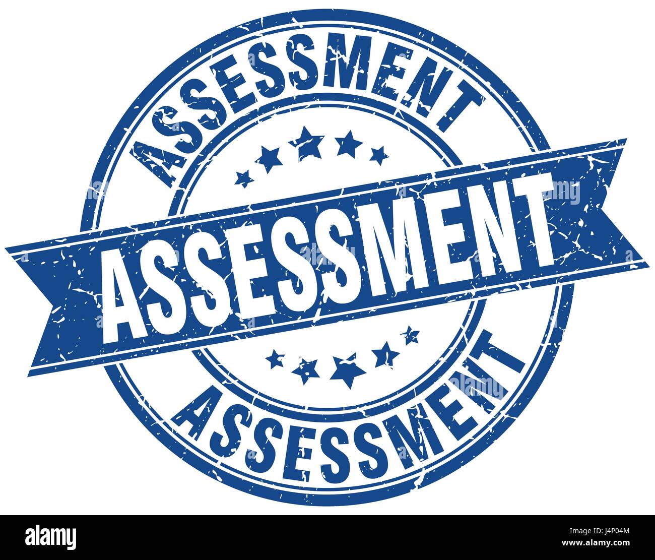 assessment round grunge ribbon stamp Stock Vector Image & Art - Alamy