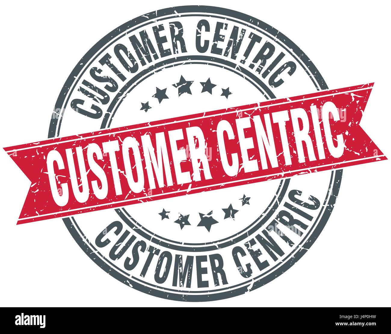 customer centric round grunge ribbon stamp Stock Vector Image & Art - Alamy