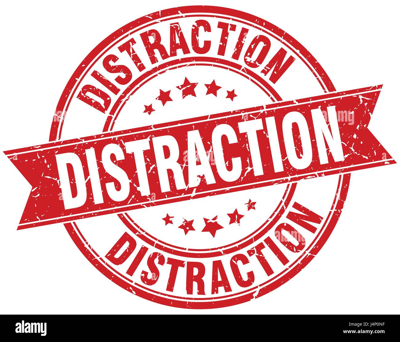 distraction round grunge ribbon stamp Stock Vector Image & Art - Alamy