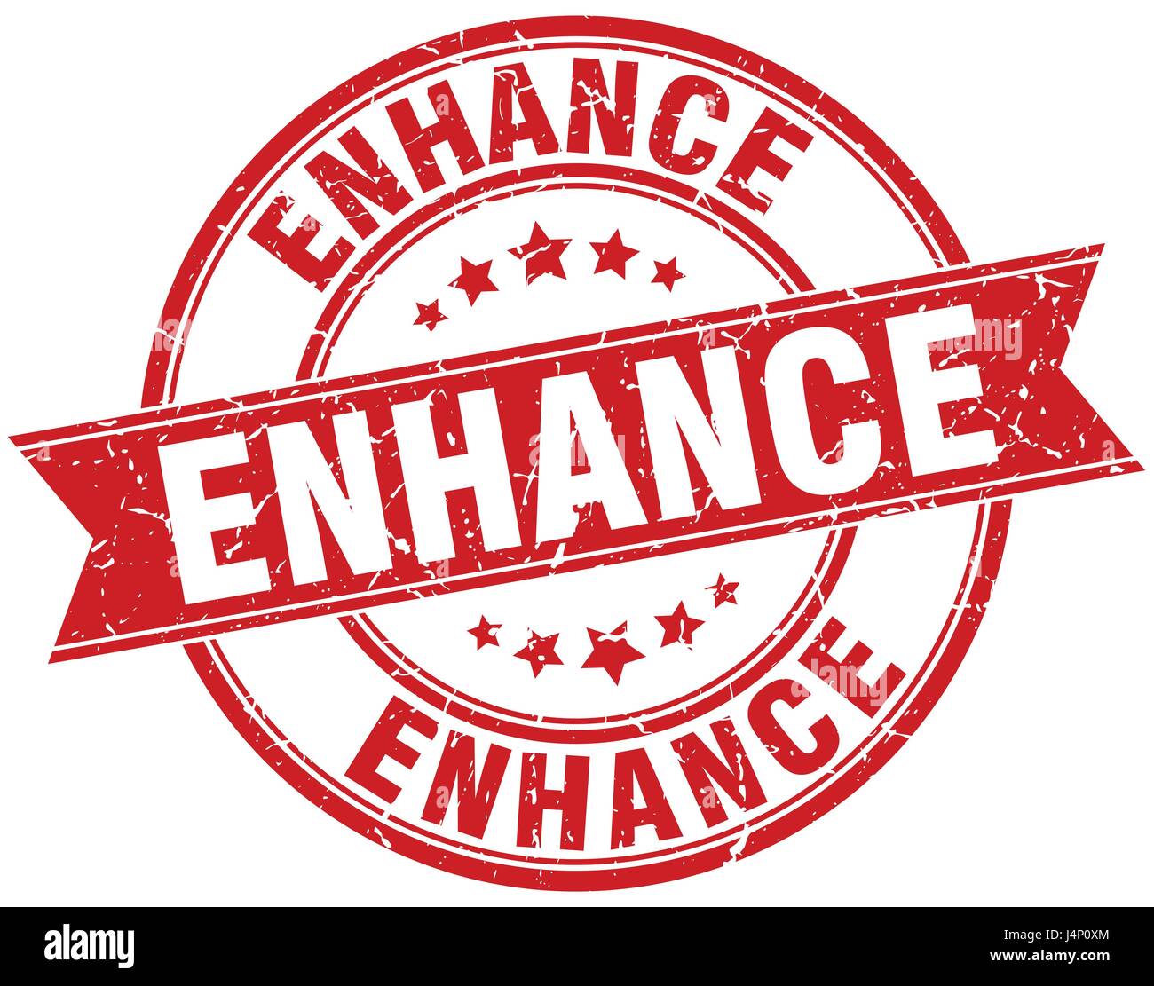 enhance round grunge ribbon stamp Stock Vector Image & Art - Alamy