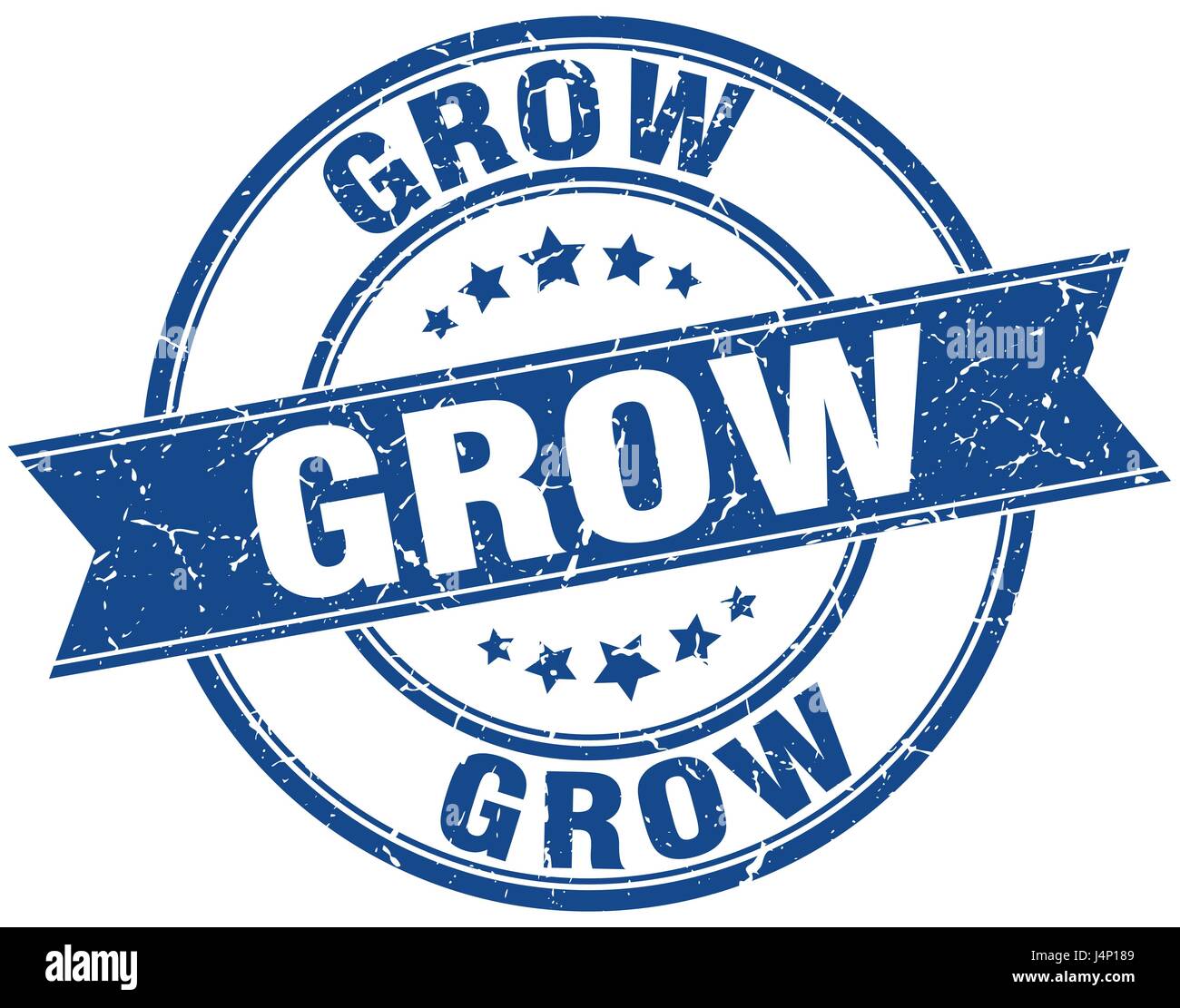 grow round grunge ribbon stamp Stock Vector Image & Art - Alamy