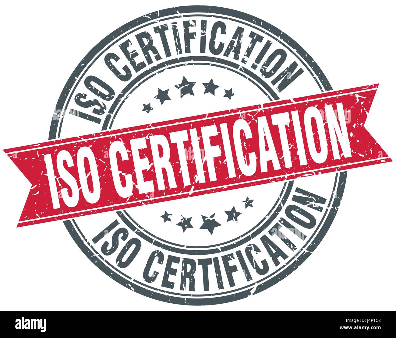 iso certification round grunge ribbon stamp Stock Vector Image & Art ...