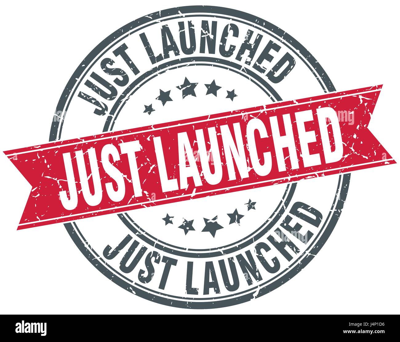 just launched round grunge ribbon stamp Stock Vector Image & Art - Alamy