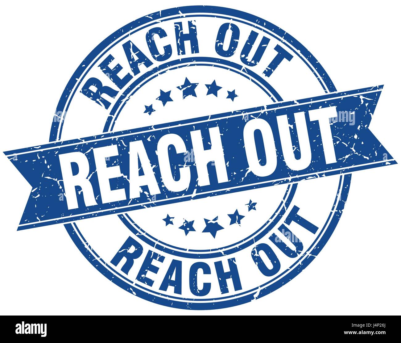 reach out round grunge ribbon stamp Stock Vector Image & Art - Alamy