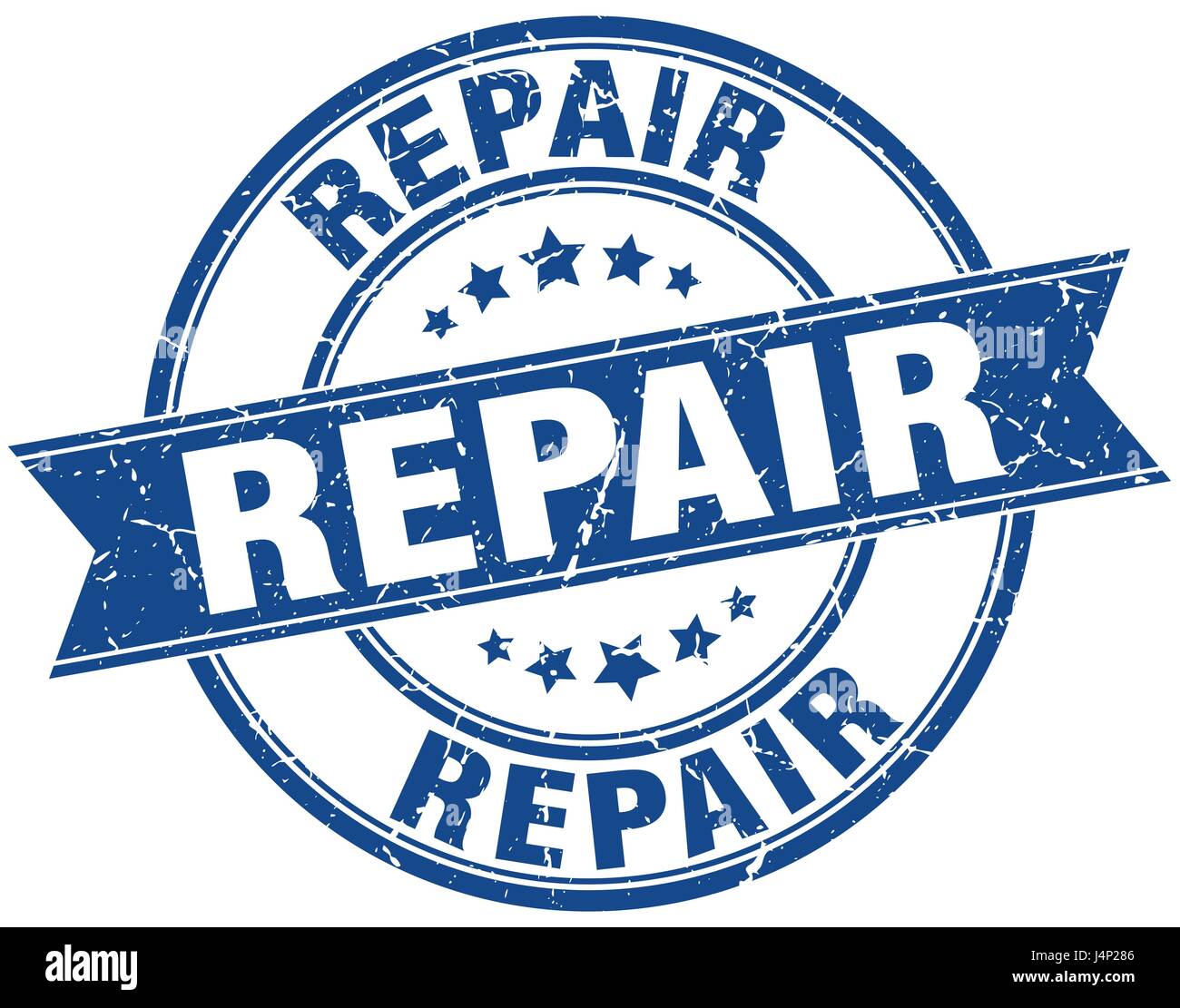 repair round grunge ribbon stamp Stock Vector Image & Art - Alamy