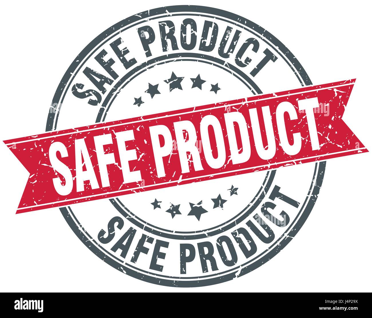 safe product round grunge ribbon stamp Stock Vector Image & Art - Alamy