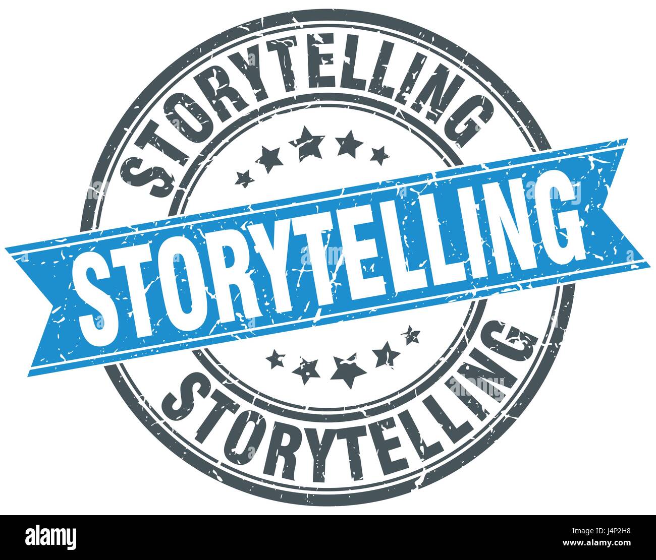 storytelling round grunge ribbon stamp Stock Vector Image & Art - Alamy