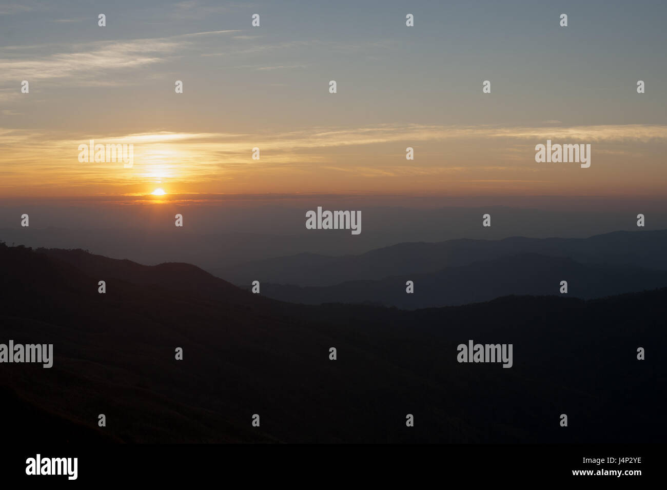 Beautiful landscape sunset nature background Mountains and sky Stock ...