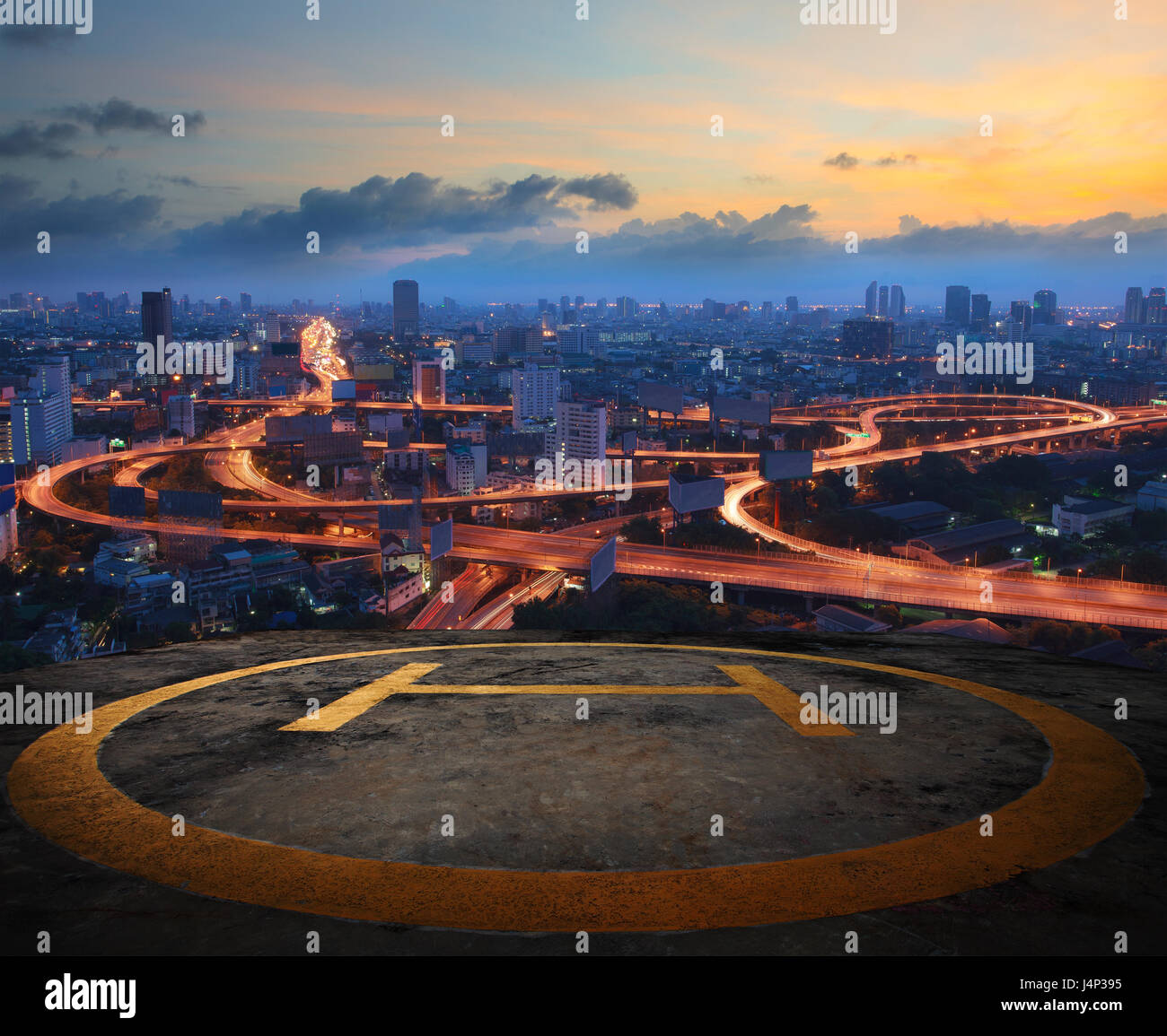 Helicopter Land On Helipad High Resolution Stock Photography and Images