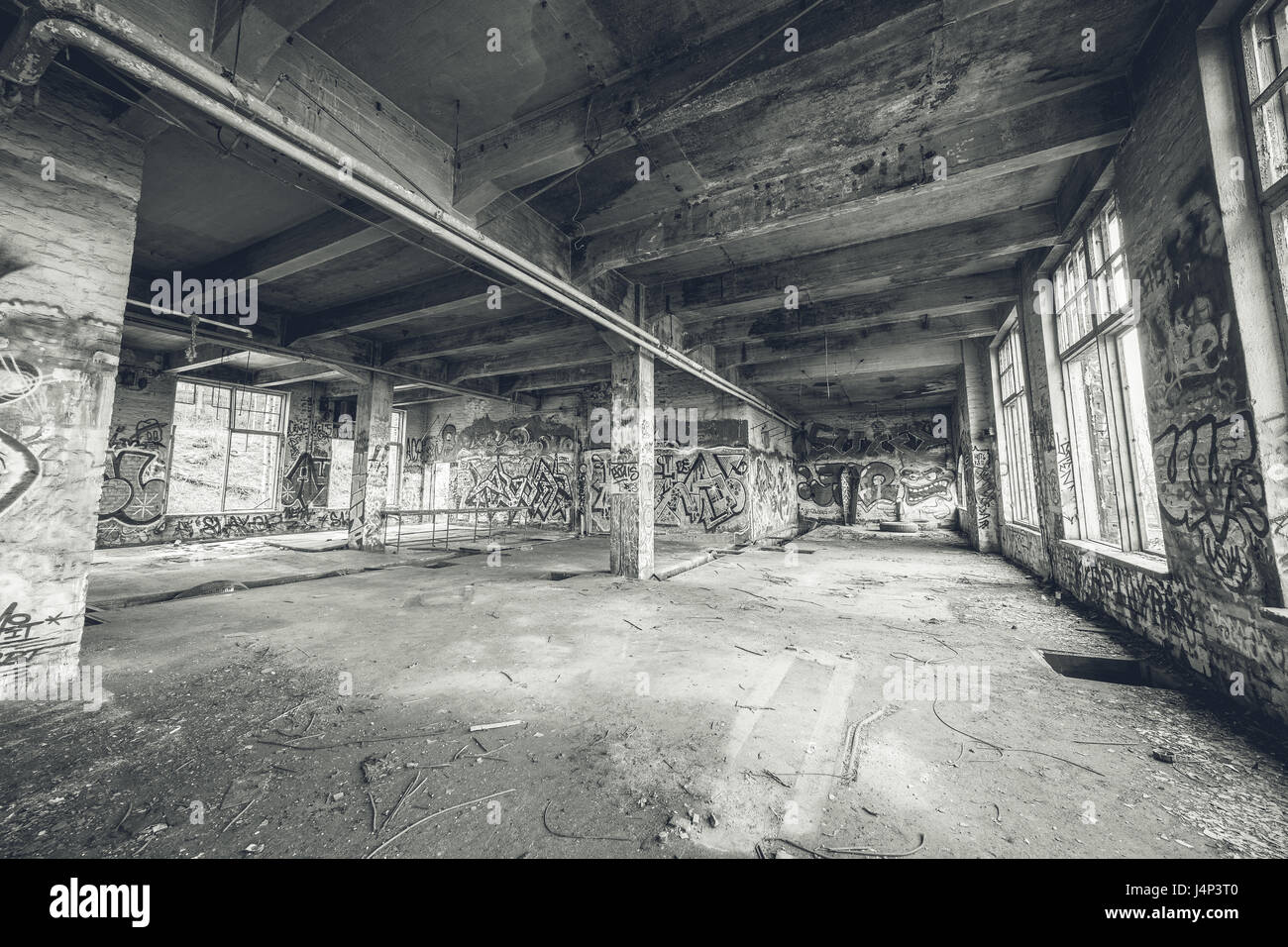 Abandoned old factory building Stock Photo