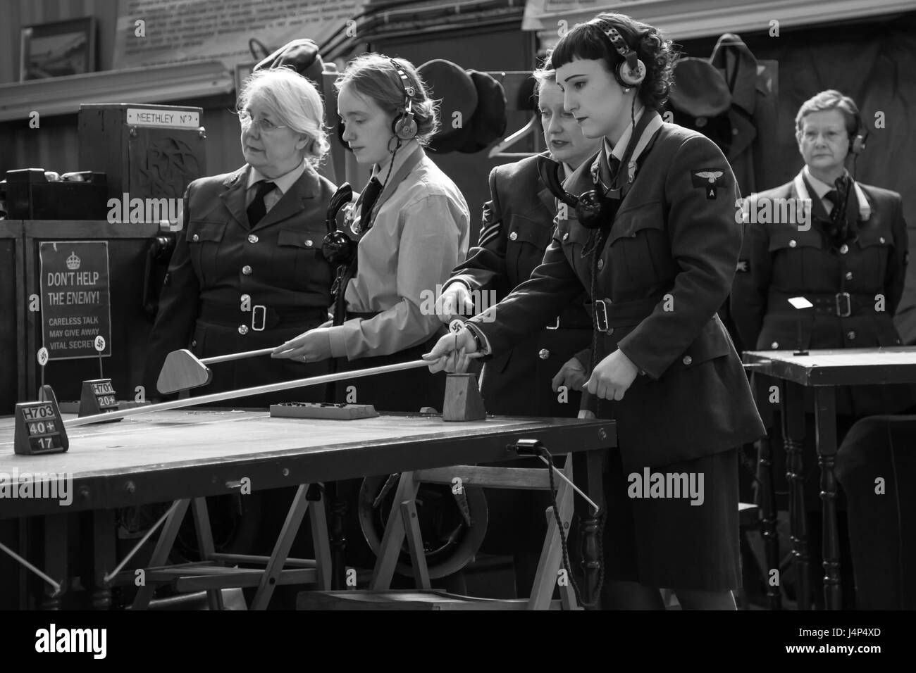 RAF WW2 Control Room Reenactment Stock Photo