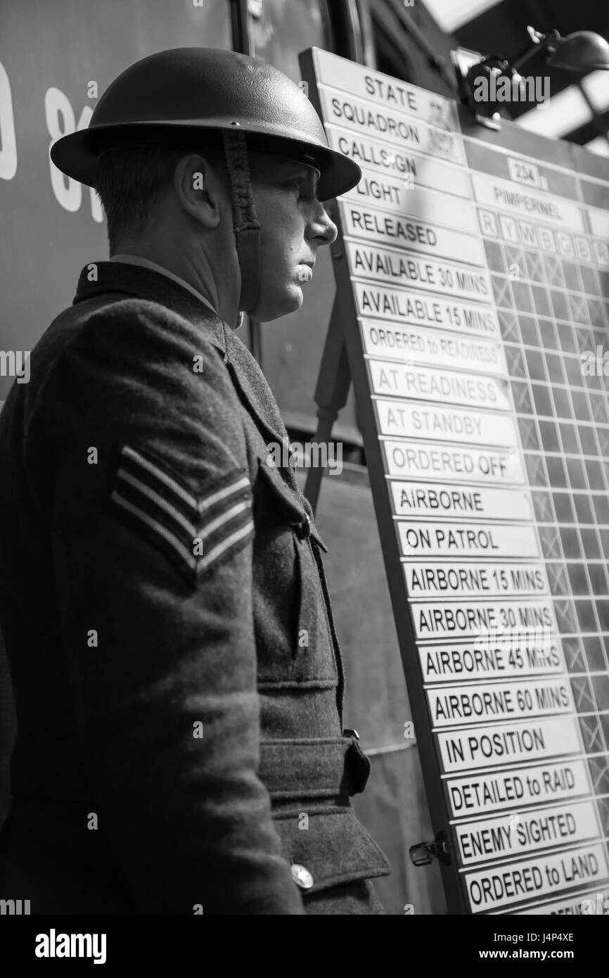 RAF WW2 Control Room Reenactment Stock Photo
