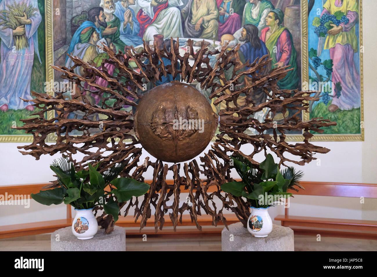 The tabernacle on the main altar of the Mother Teresa cathedral in Vau i Dejes, Albania Stock Photo